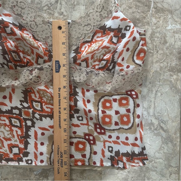 Daisy Fuentes Y2K Silk Lined Lace Camisole Babydoll Strappy Tank Top Size Large - Picture 9 of 10